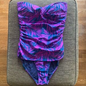 Body shaping bandeau one piece swimsuit